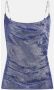 Guess Mouwloze Chainette Top Blauwe Glitter Blauw Dames - Thumbnail 1