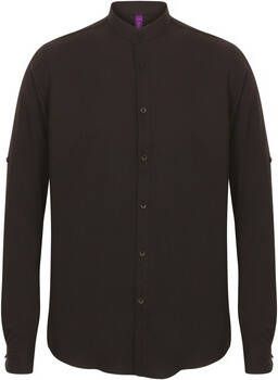 Henbury Overhemd Lange Mouw Chemise col mao