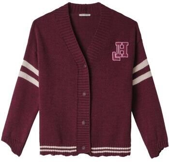 Hinnominate Vest Cardigan Con Rotture Righe E Patch College