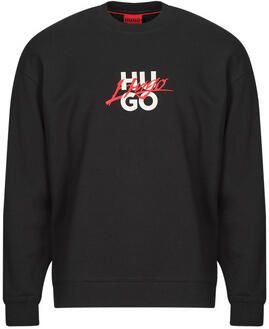 HUGO Sweatshirt met labelprint en -stitching model 'Dlogonty'