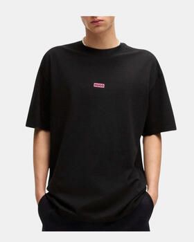 OTTO HUGO Blue T-shirt Nalono met logoprint oversized look met backprint - Foto 3