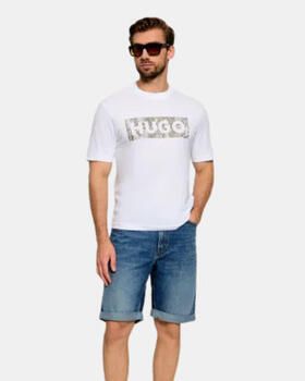 HUGO Blue Regular fit t-shirt van puur katoen model 'NERPIENT' - Foto 3