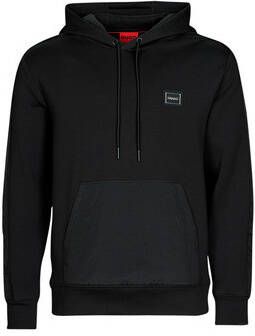 Hugo Boss Hoodie met omlijnd logo Black Heren