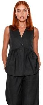 I Am Blouse Gilet Lino Bottoni 17589