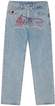 Ice Cream Jeans Pant Crystal Running Dog Light Wash Blue