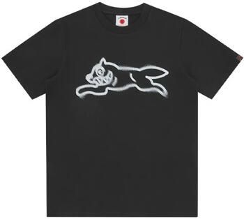 Ice Cream T-shirt Spray Paint Running Dog T-Shirt Black