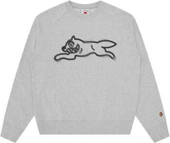Ice Cream Trui Spray Paint Running Dog Crewneck Heather Grey