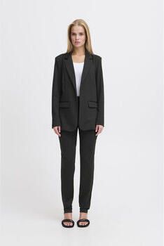 Ichi Zwarte Polyester Blazer Herfst Winter Collectie Black Dames