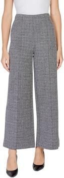 Ichi Herringbone Jacquard Broek Zwart Wit Gray Dames