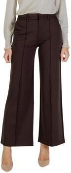 Ichi Wide leg stoffen broek met vaste persplooien model 'KATE'