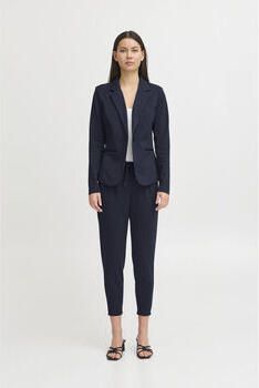 Ichi Slim-leg Cropped Broek Total Eclipse Blue Dames - Foto 3