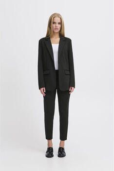 Ichi Zwarte Korte Elastische Taille Broek Black Dames - Foto 3