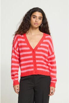 Ichi Gebreid jack in all-over look met v-hals model 'BLUSH'