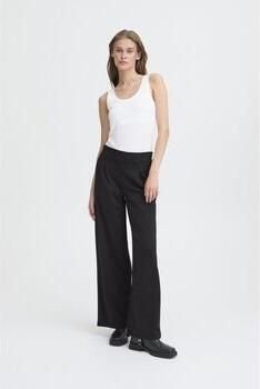 ICHI high waist wide leg pantalon IHKATE SUS LONG WIDE van polyester zwart - Foto 10