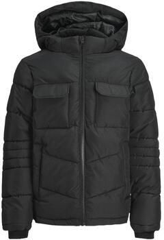 Jack & jones JUNIOR gewatteerde jas zwart Jongens Polyester Capuchon Effen 140 - Foto 2