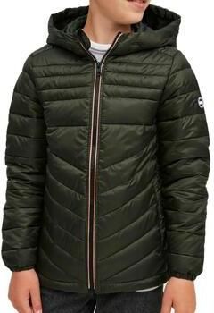 Jack & jones JUNIOR gewatteerde jas JJEHERO donkergroen Jongens Polyester Capuchon 164 - Foto 5