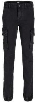 Jack & jones JUNIOR slim fit jeans JJIPAUL JJFLAKE black denim Zwart Effen 164