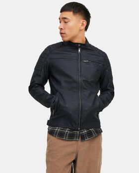 Jack & Jones Imitatieleren jack JJEROCKY in kunstlederen look met zakken met ritssluiting - Foto 9