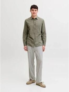Jack & jones Overhemd Lange Mouw Jack & Jones 12289174 SUMMER LINEN-DUSTY OLIVE