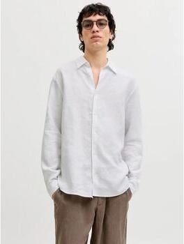 Jack & jones Overhemd Lange Mouw Jack & Jones 12293563 LAWRENCE LINEN-BRIGHT WHITE