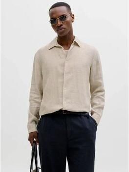 Jack & jones Overhemd Lange Mouw Jack & Jones 12293563 LAWRENCE LINEN-SILVER LINING