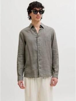 Jack & jones Overhemd Lange Mouw Jack & Jones 12293563 LAWRENCE LINEN-SMOKEY OLIVE