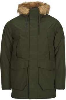 Jack & jones Parka met klepzakken en capuchon met imitatiebont