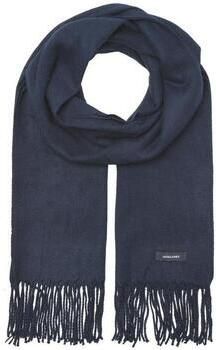 JACK & JONES geweven sjaal JACSOLID met franjes donkerblauw
