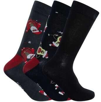 JACK & JONES giftbox sokken JACMERRY X-MAS set van 3 zwart donkerblauw