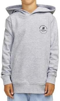 Jack & jones JUNIOR hoodie JJESWIFT met printopdruk wit melange Sweater 176