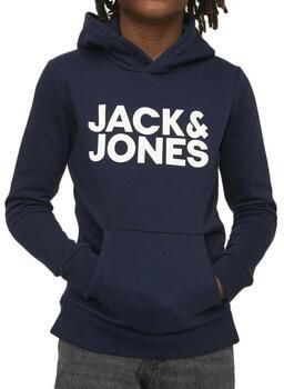 Jack & jones JUNIOR hoodie JJECORP met logo donkerblauw wit Sweater Logo 128 - Foto 6