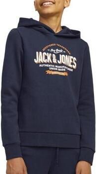 Jack & jones JUNIOR hoodie JJELOGO met logo donkerblauw Sweater Logo 140 - Foto 4