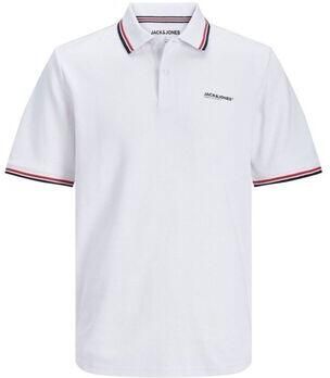 Jack & jones Campa Polo Shirt met Contrast Strepen White Heren