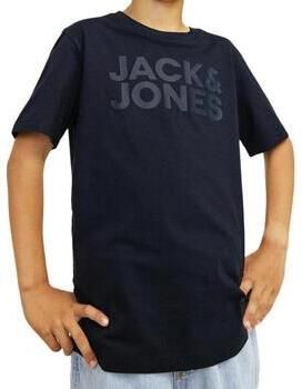Jack & jones JUNIOR T-shirt JJECORP met tekst marine Blauw Jongens Katoen Ronde hals 128 - Foto 10