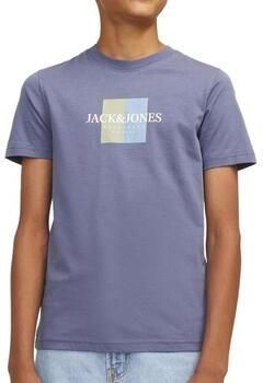 Jack & jones JUNIOR T-shirt met printopdruk paarsblauw Jongens Katoen Ronde hals 128 - Foto 4
