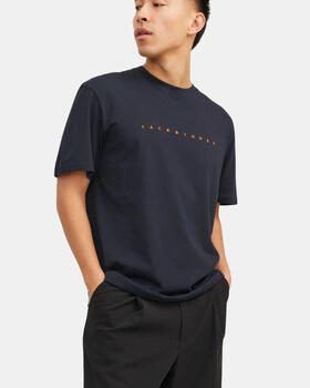 JACK & JONES ESSENTIALS regular fit T-shirt JJESTAR met printopdruk donkerblauw - Foto 9