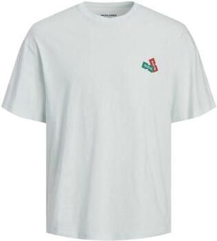 JACK & JONES ORIGINALS oversized T-shirt JORDECAL met backprint lichtblauw