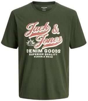 Jack & jones T-shirt Korte Mouw Jack & Jones T-shirt Jack Jones col rond beige en coton biologique