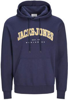 Jack & jones Colorblock Hoodie met Logo Print Blue Heren