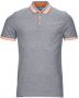 JACK & JONES ESSENTIALS gemeleerde slim fit polo JJEPAULOS van katoen navy blazer oranje - Thumbnail 2