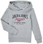 Jack & jones JUNIOR hoodie JJELOGO met logo grijs melange Sweater Logo 164 - Thumbnail 3