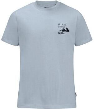 Jack Wolfskin Discover T-Shirt Men Heren T-shirt van biologisch katoen M soft blue soft blue