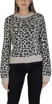 Jacqueline de Yong Dames trui met dierenprint en oversized schouders Grijs - Foto 2