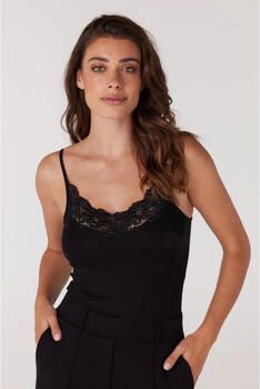 JANSEN AMSTERDAM Dames Tops & T-shirts V306 Singlet Zwart - Foto 2