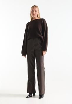 Jansen Amsterdam Broek Bina PU425 Leather Dark Brown