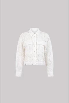 Jansen Amsterdam Overhemd FAE CL crochet long sleeve wit