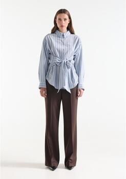 Jansen Amsterdam Overhemd Livia MCS715 Belt Blue Brown