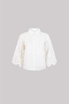 Jansen Amsterdam Overhemd ODELIA BLOUSE L710 lach sleeves off-white