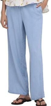 JDY wide leg regular waist casual broek lichtblauw - Foto 4