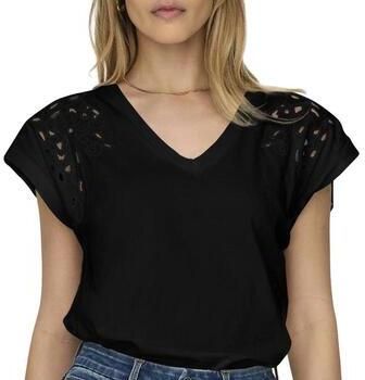 Jacqueline de Yong Casual Katoenen T-Shirt voor Vrouwen Black Dames